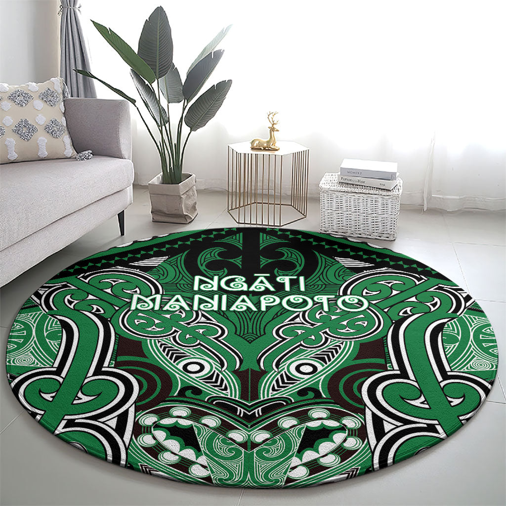 Aotearoa Iwi Ngati Maniapoto Round Carpet Maori Kowhaiwhai Pattern LT19 - Polynesian Pride