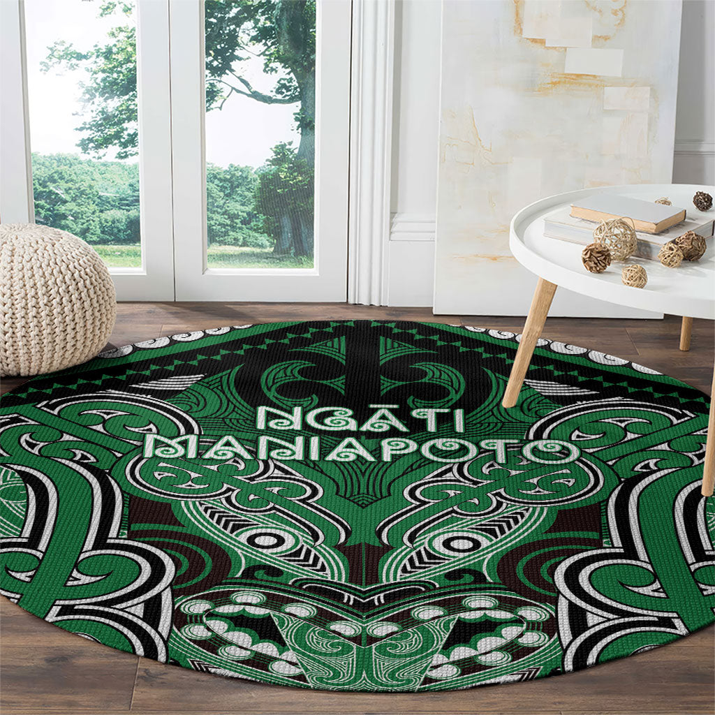 Aotearoa Iwi Ngati Maniapoto Round Carpet Maori Kowhaiwhai Pattern LT19 - Polynesian Pride