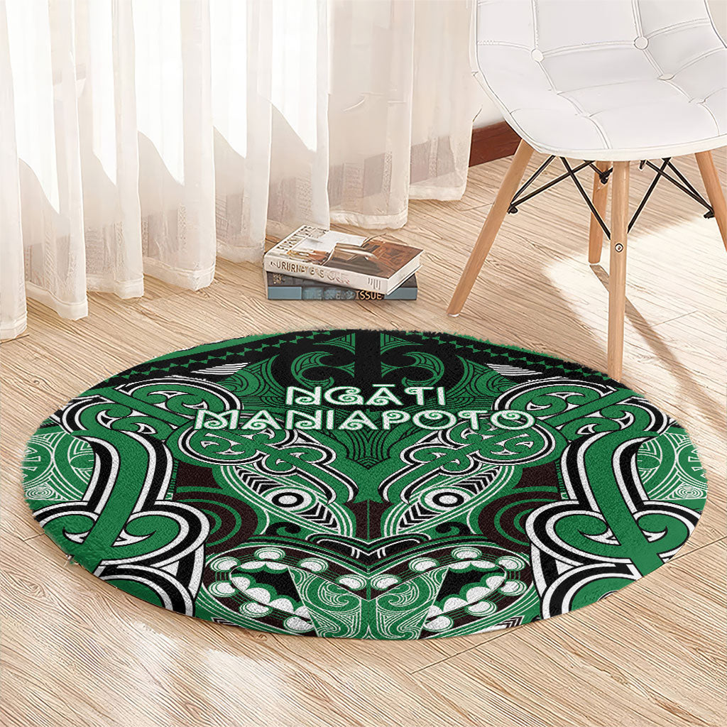 Aotearoa Iwi Ngati Maniapoto Round Carpet Maori Kowhaiwhai Pattern LT19 - Polynesian Pride