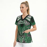 Aotearoa Iwi Ngati Maniapoto Personalised Scrub Top Maori Kowhaiwhai Pattern LT19 - Polynesian Pride