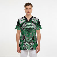 Aotearoa Iwi Ngati Maniapoto Personalised Scrub Top Maori Kowhaiwhai Pattern LT19 - Polynesian Pride