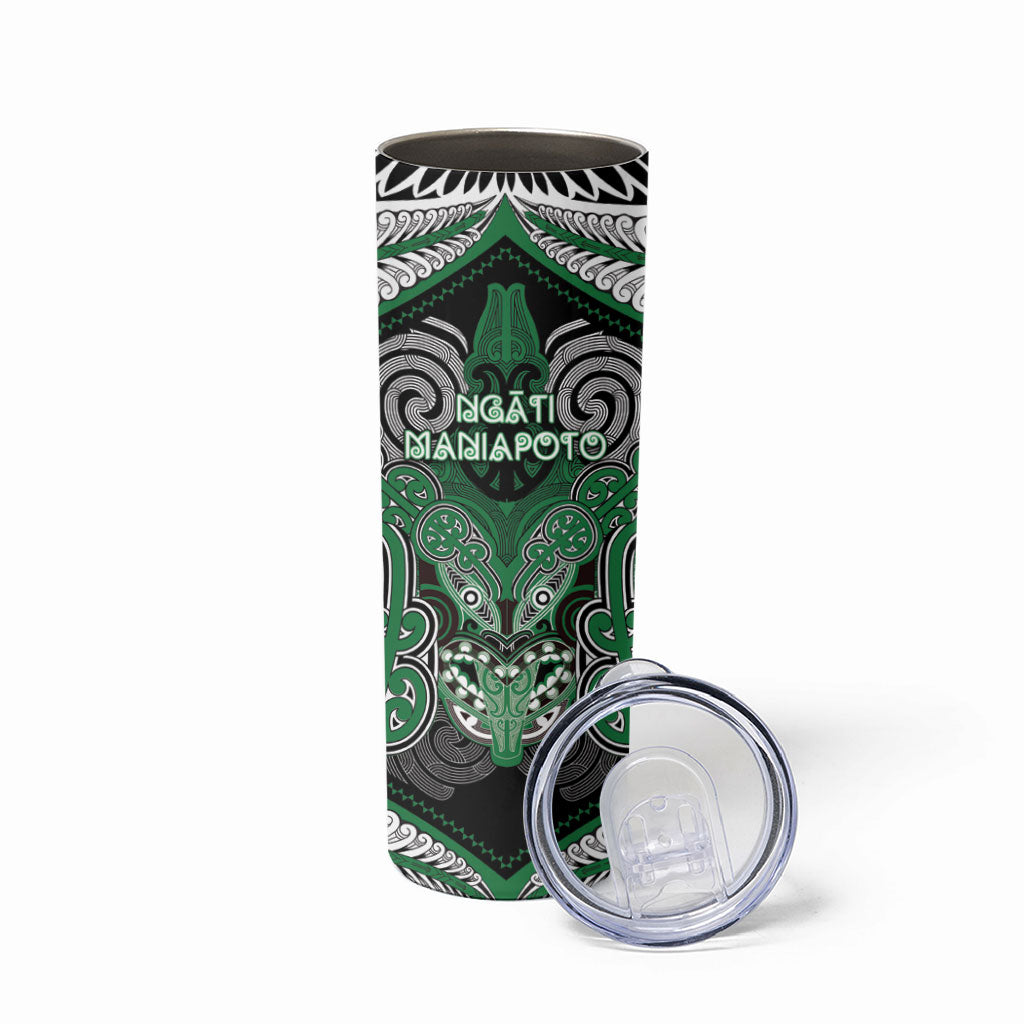 Aotearoa Iwi Ngati Maniapoto Personalised Skinny Tumbler Maori Kowhaiwhai Pattern LT19 - Polynesian Pride