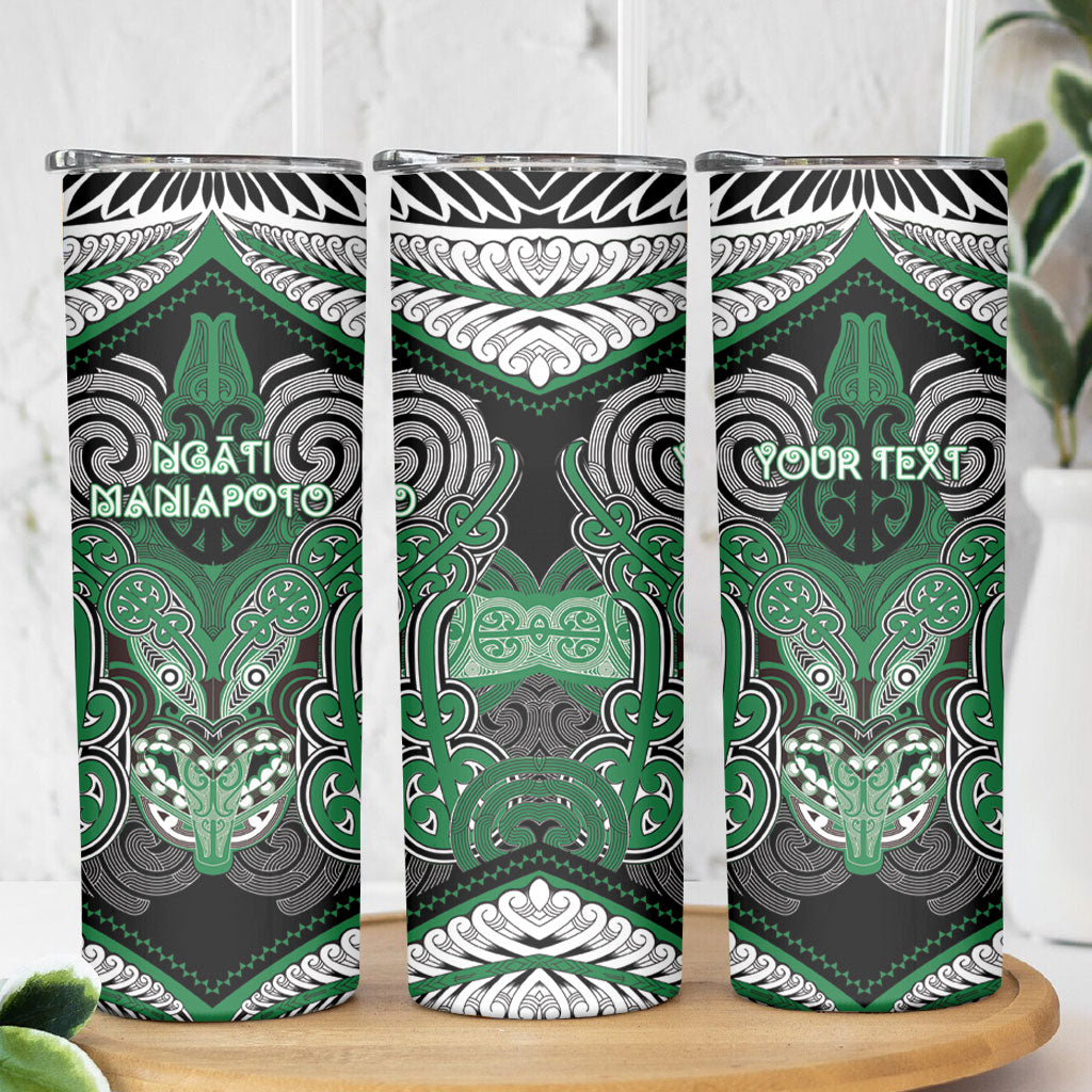 Aotearoa Iwi Ngati Maniapoto Personalised Skinny Tumbler Maori Kowhaiwhai Pattern LT19 - Polynesian Pride