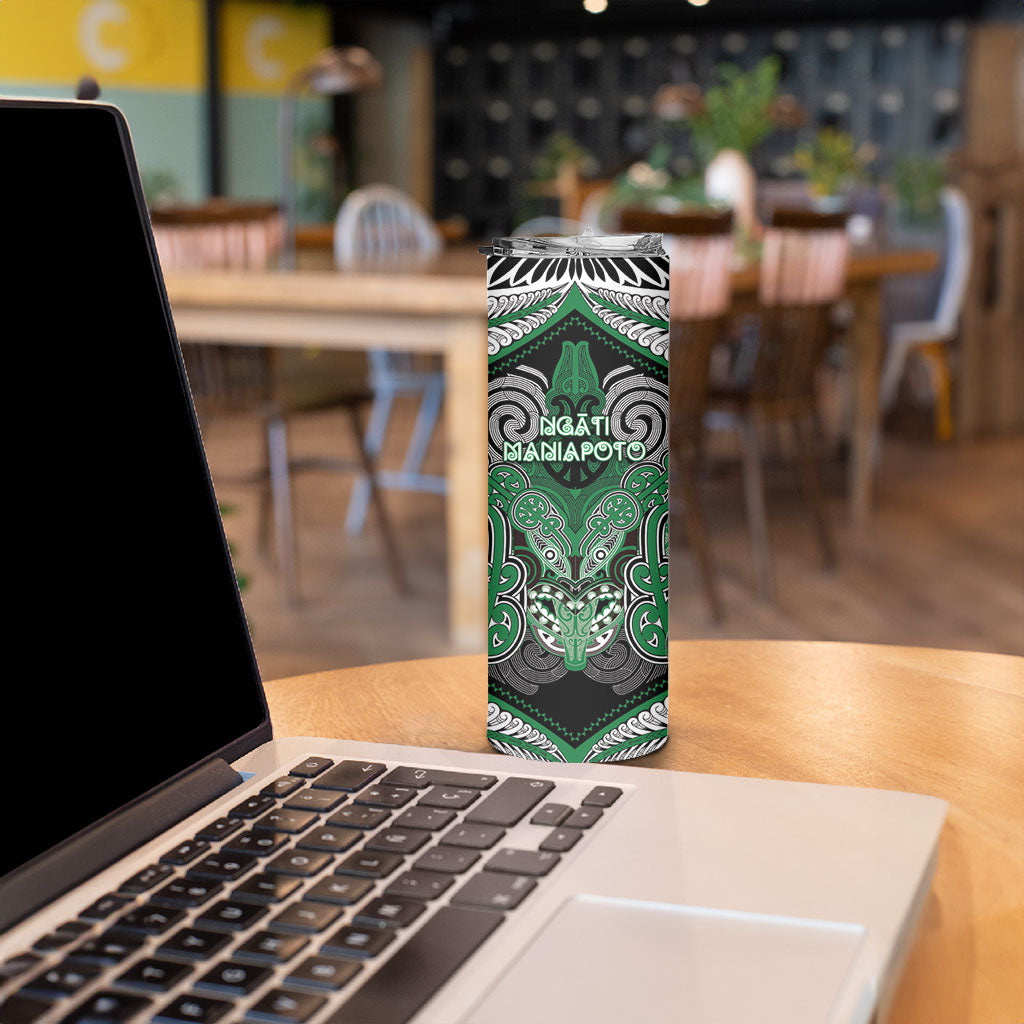 Aotearoa Iwi Ngati Maniapoto Personalised Skinny Tumbler Maori Kowhaiwhai Pattern LT19 - Polynesian Pride