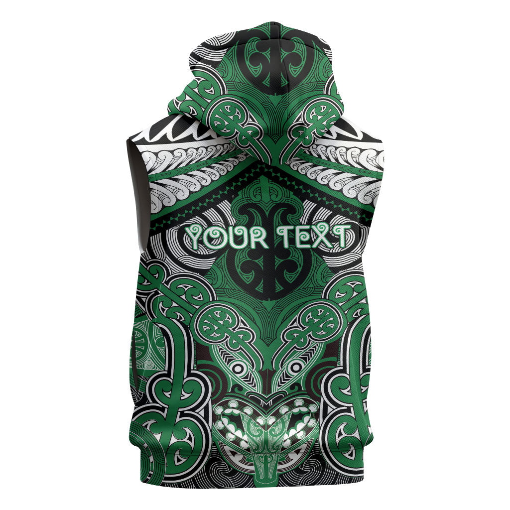 Aotearoa Iwi Ngati Maniapoto Personalised Sleeveless Hoodie Maori Kowhaiwhai Pattern LT19 - Polynesian Pride