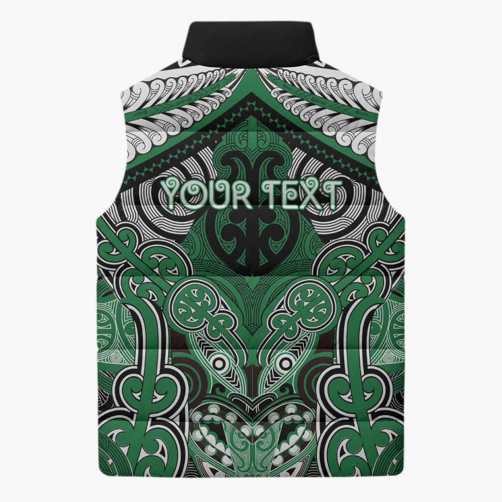 Aotearoa Iwi Ngati Maniapoto Personalised Sleeveless Puffer Jacket Maori Kowhaiwhai Pattern LT19 - Polynesian Pride