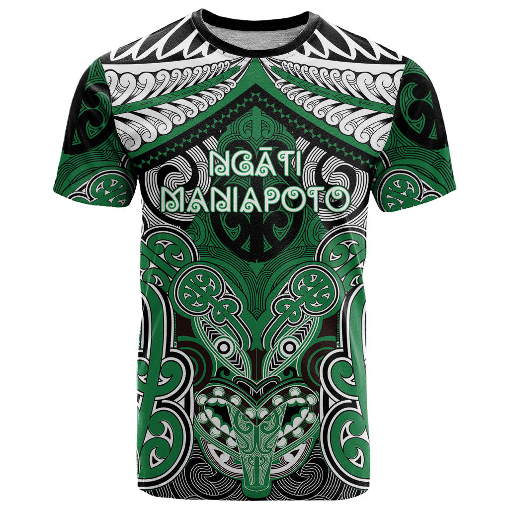 Aotearoa Iwi Ngati Maniapoto Personalised T Shirt Maori Kowhaiwhai Pattern LT19 Green - Polynesian Pride