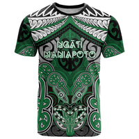 Aotearoa Iwi Ngati Maniapoto Personalised T Shirt Maori Kowhaiwhai Pattern LT19 Green - Polynesian Pride