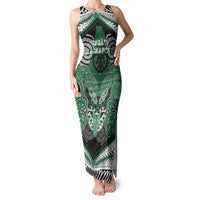 Aotearoa Iwi Ngati Maniapoto Personalised Tank Maxi Dress Maori Kowhaiwhai Pattern LT19 Women Green - Polynesian Pride