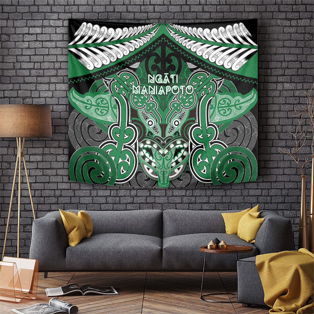 Aotearoa Iwi Ngati Maniapoto Tapestry Maori Kowhaiwhai Pattern LT19 Green - Polynesian Pride