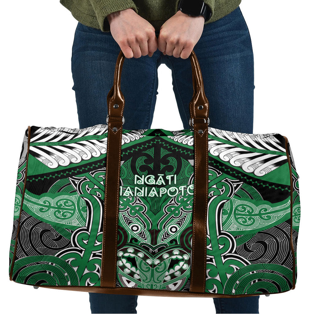 Aotearoa Iwi Ngati Maniapoto Travel Bag Maori Kowhaiwhai Pattern LT19 Green - Polynesian Pride