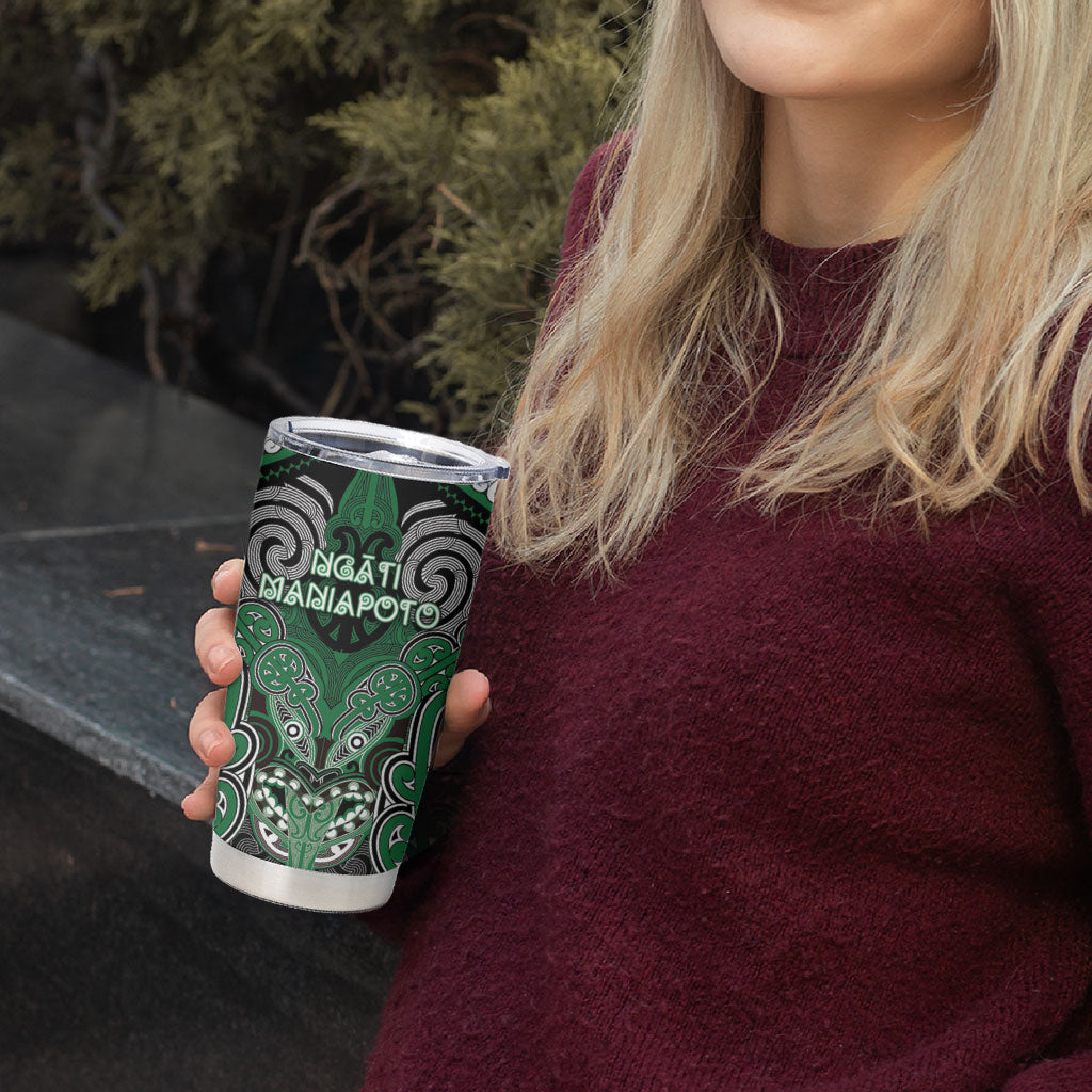 Aotearoa Iwi Ngati Maniapoto Personalised Tumbler Cup Maori Kowhaiwhai Pattern LT19 - Polynesian Pride
