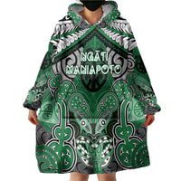 Aotearoa Iwi Ngati Maniapoto Personalised Wearable Blanket Hoodie Maori Kowhaiwhai Pattern LT19 - Polynesian Pride
