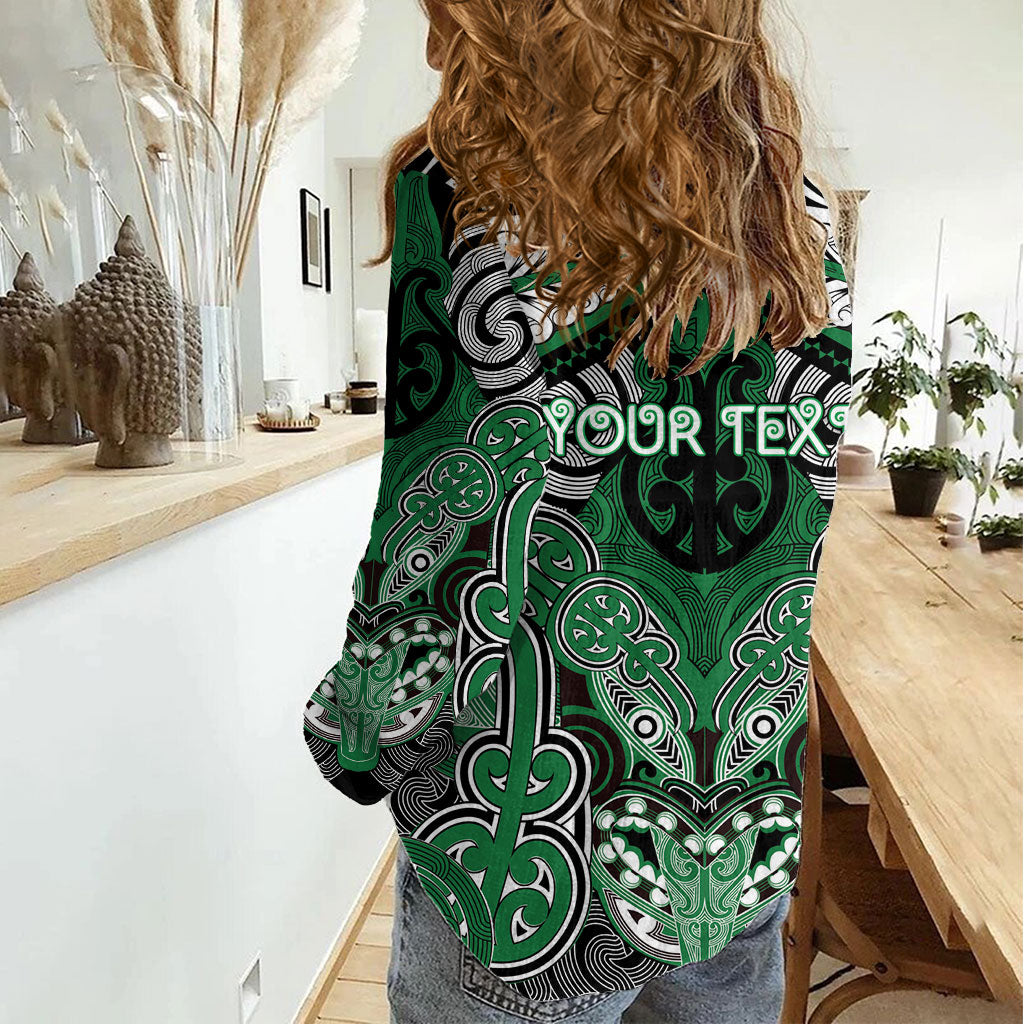 Aotearoa Iwi Ngati Maniapoto Personalised Women Casual Shirt Maori Kowhaiwhai Pattern LT19 - Polynesian Pride
