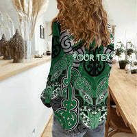 Aotearoa Iwi Ngati Maniapoto Personalised Women Casual Shirt Maori Kowhaiwhai Pattern LT19 - Polynesian Pride