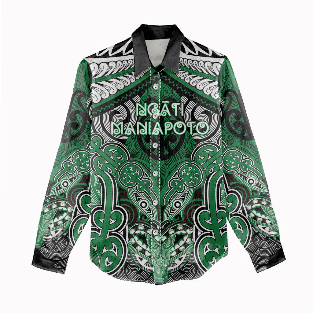 Aotearoa Iwi Ngati Maniapoto Personalised Women Casual Shirt Maori Kowhaiwhai Pattern LT19 - Polynesian Pride