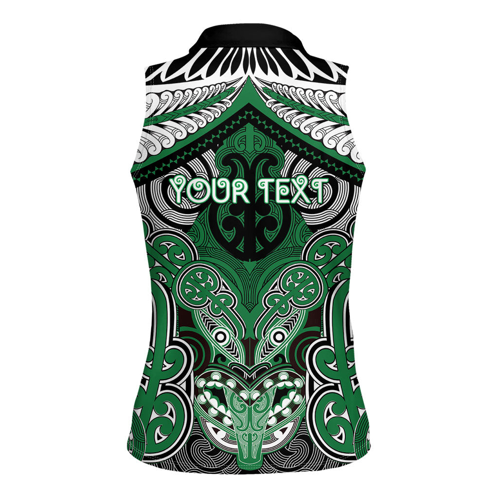 Aotearoa Iwi Ngati Maniapoto Personalised Women Sleeveless Polo Shirt Maori Kowhaiwhai Pattern LT19 - Polynesian Pride