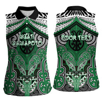 Aotearoa Iwi Ngati Maniapoto Personalised Women Sleeveless Polo Shirt Maori Kowhaiwhai Pattern LT19 - Polynesian Pride