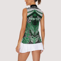 Aotearoa Iwi Ngati Maniapoto Personalised Women Sleeveless Polo Shirt Maori Kowhaiwhai Pattern LT19 - Polynesian Pride