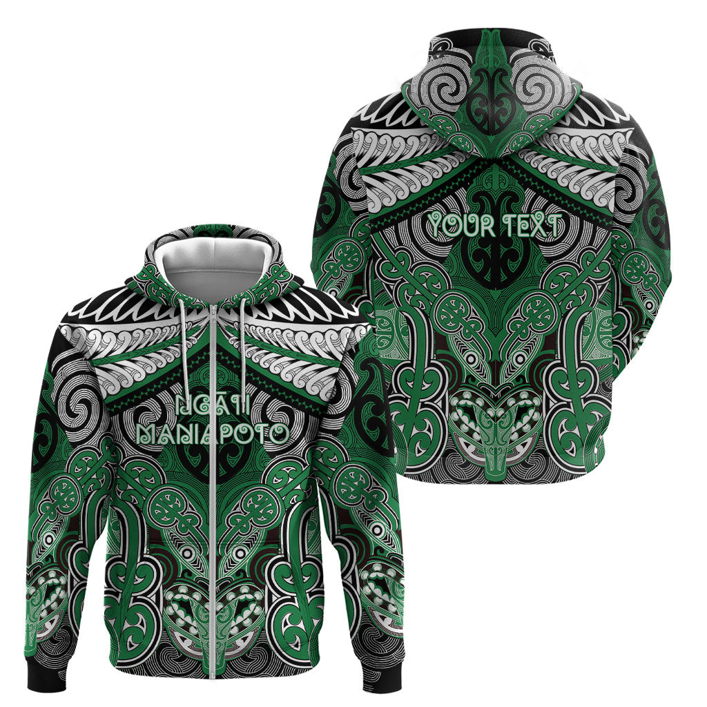 Aotearoa Iwi Ngati Maniapoto Personalised Zip Hoodie Maori Kowhaiwhai Pattern LT19 - Polynesian Pride