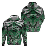Aotearoa Iwi Ngati Maniapoto Personalised Zip Hoodie Maori Kowhaiwhai Pattern LT19 - Polynesian Pride