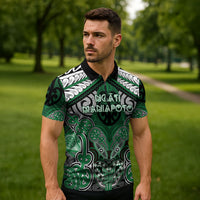 Aotearoa Iwi Ngati Maniapoto Personalised Zipper Polo Shirt Maori Kowhaiwhai Pattern LT19 - Polynesian Pride