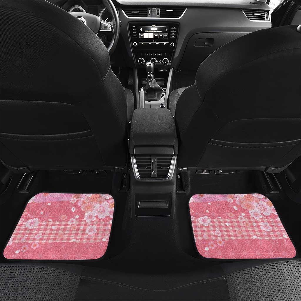 Japanese Geisha Cherry Blossom Car Mats Pink Palaka Hawaii Pattern Fusion Design