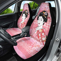 Japanese Geisha Cherry Blossom Car Seat Cover Pink Palaka Hawaii Pattern Fusion Design
