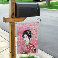 Japanese Geisha Cherry Blossom Garden Flag Pink Palaka Hawaii Pattern Fusion Design
