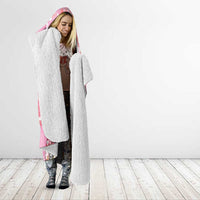 Japanese Geisha Cherry Blossom Hooded Blanket Pink Palaka Hawaii Pattern Fusion Design LT19 - Polynesian Pride
