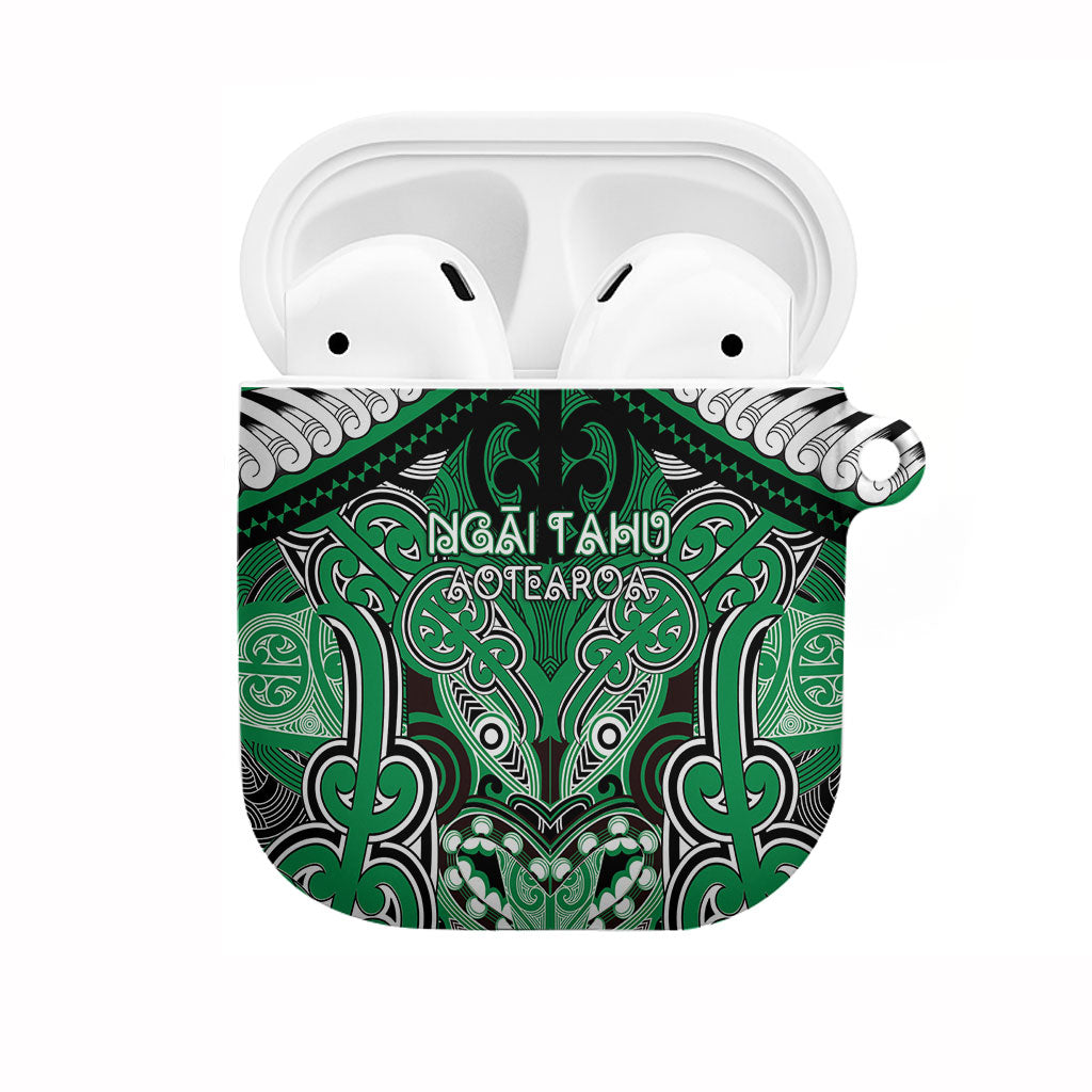 Aotearoa Iwi Ngai Tahu AirPods Case Maori Kowhaiwhai Pattern LT19 Green - Polynesian Pride
