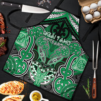 Aotearoa Iwi Ngai Tahu Apron Maori Kowhaiwhai Pattern LT19 Green - Polynesian Pride