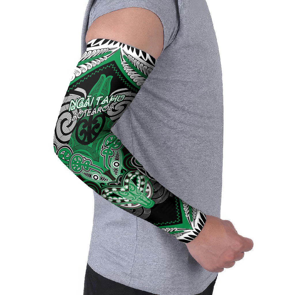 Aotearoa Iwi Ngai Tahu Personalised Arm Sleeves Maori Kowhaiwhai Pattern LT19 - Polynesian Pride