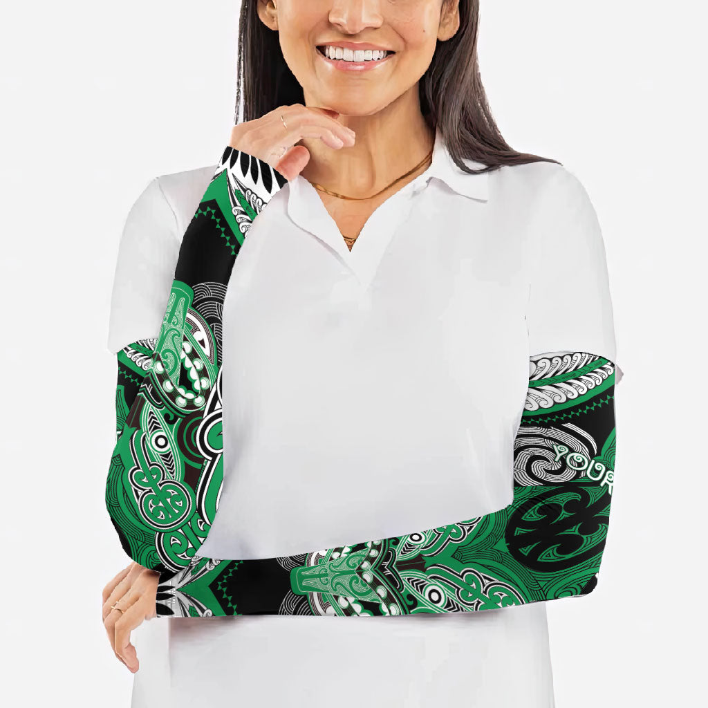 Aotearoa Iwi Ngai Tahu Personalised Arm Sleeves Maori Kowhaiwhai Pattern LT19 - Polynesian Pride