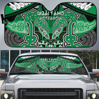Aotearoa Iwi Ngai Tahu Auto Sun Shade Maori Kowhaiwhai Pattern LT19 Green - Polynesian Pride