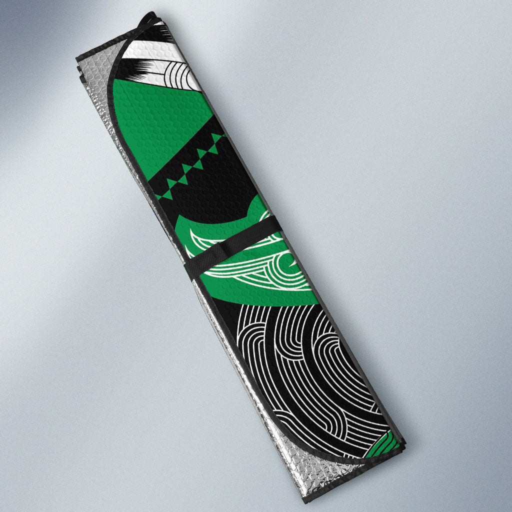 Aotearoa Iwi Ngai Tahu Auto Sun Shade Maori Kowhaiwhai Pattern LT19 - Polynesian Pride