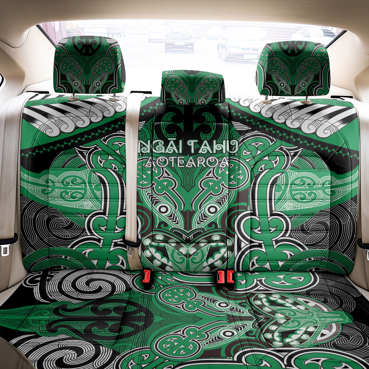 Aotearoa Iwi Ngai Tahu Back Car Seat Cover Maori Kowhaiwhai Pattern LT19 - Polynesian Pride