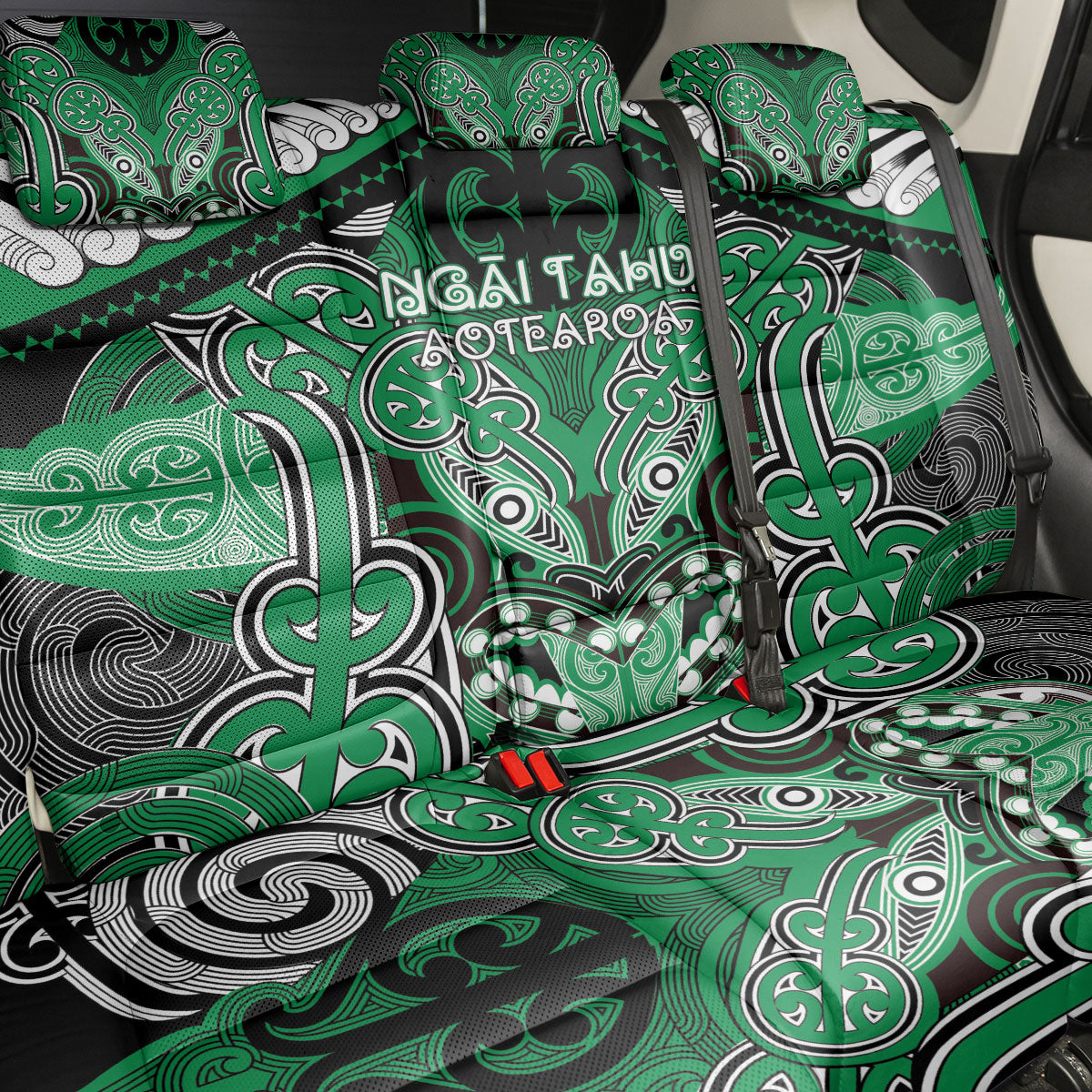 Aotearoa Iwi Ngai Tahu Back Car Seat Cover Maori Kowhaiwhai Pattern LT19 - Polynesian Pride