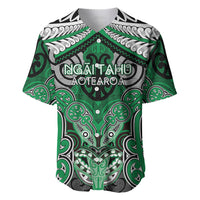 Aotearoa Iwi Ngai Tahu Personalised Baseball Jersey Maori Kowhaiwhai Pattern LT19 Green - Polynesian Pride