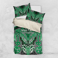 Aotearoa Iwi Ngai Tahu Bedding Set Maori Kowhaiwhai Pattern LT19 US Twin 172cm x 218cm Green - Polynesian Pride