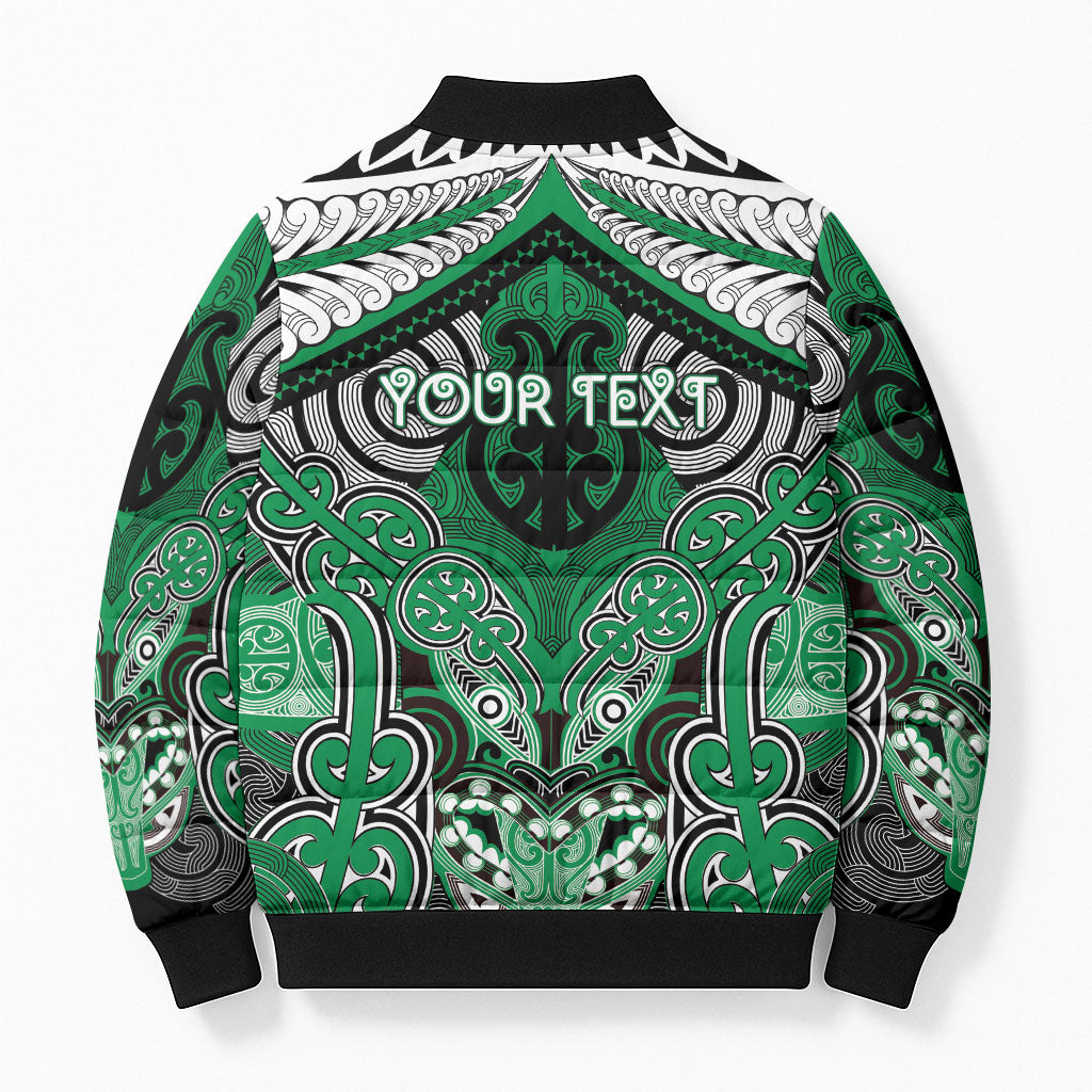 Aotearoa Iwi Ngai Tahu Personalised Bomber Puffer Jacket Maori Kowhaiwhai Pattern LT19 - Polynesian Pride