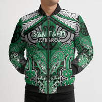 Aotearoa Iwi Ngai Tahu Personalised Bomber Puffer Jacket Maori Kowhaiwhai Pattern LT19 - Polynesian Pride