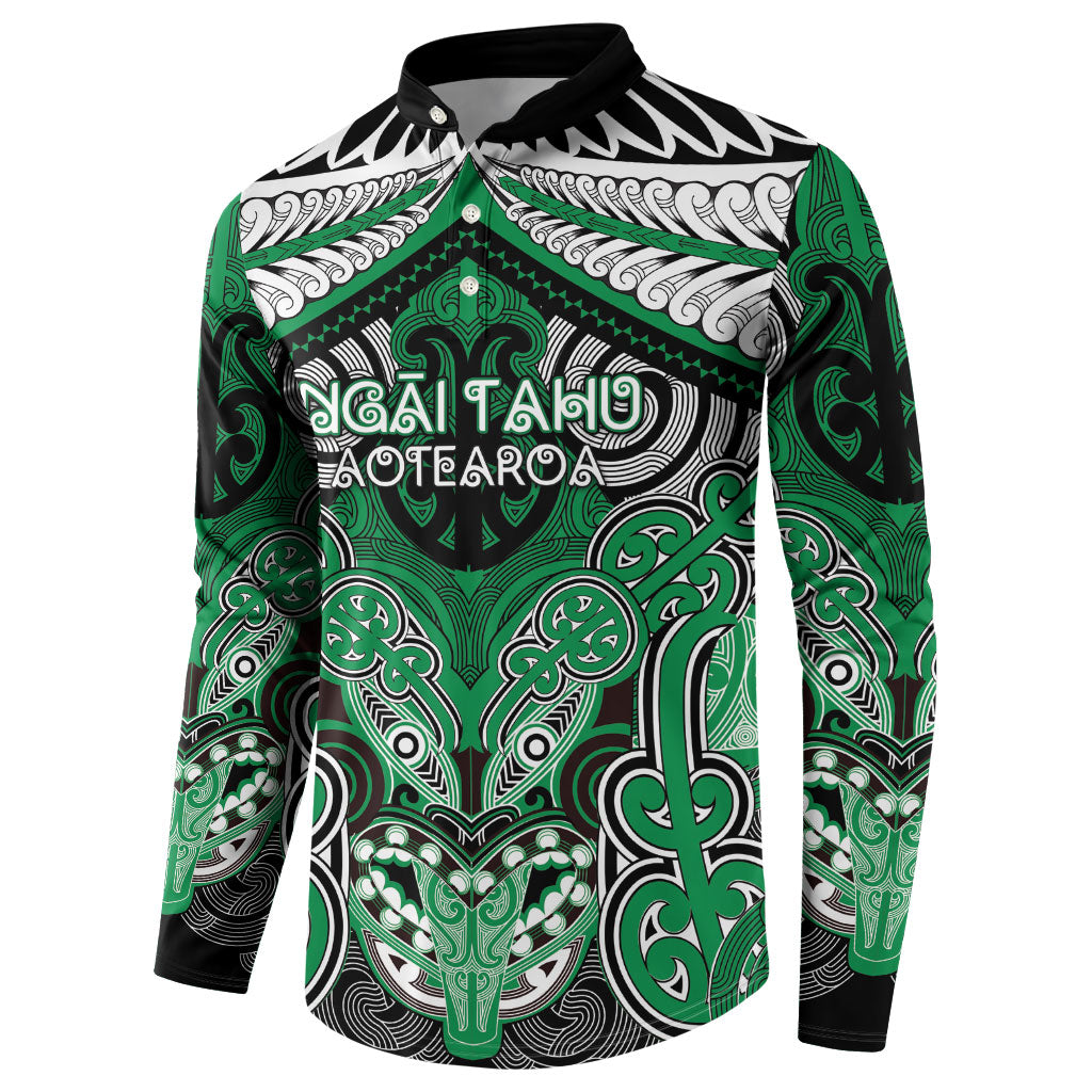 Aotearoa Iwi Ngai Tahu Personalised Button Sweatshirt Maori Kowhaiwhai Pattern LT19 - Polynesian Pride