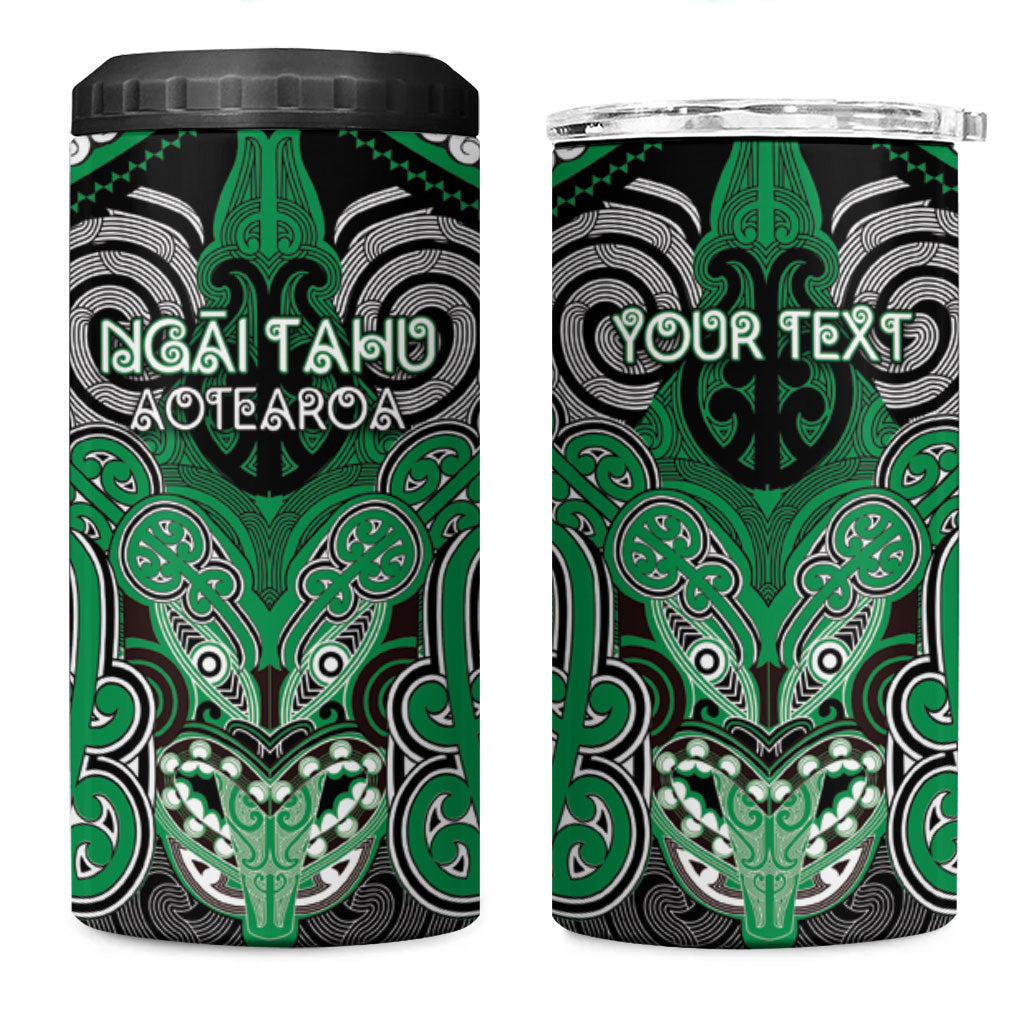 Aotearoa Iwi Ngai Tahu Personalised 4 in 1 Can Cooler Tumbler Maori Kowhaiwhai Pattern LT19 One Size: 16 oz Green - Polynesian Pride