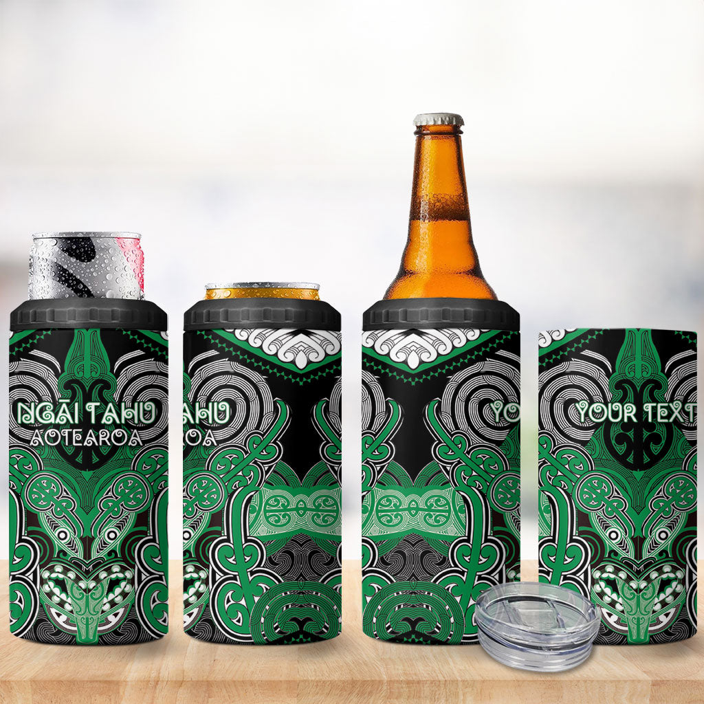 Aotearoa Iwi Ngai Tahu Personalised 4 in 1 Can Cooler Tumbler Maori Kowhaiwhai Pattern LT19 - Polynesian Pride