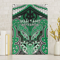Aotearoa Iwi Ngai Tahu Canvas Wall Art Maori Kowhaiwhai Pattern LT19 Without Frame Green - Polynesian Pride