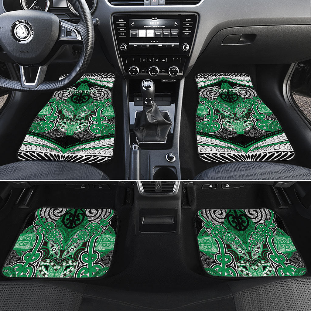 Aotearoa Iwi Ngai Tahu Personalised Car Mats Maori Kowhaiwhai Pattern LT19 Set 4pcs Green - Polynesian Pride