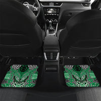 Aotearoa Iwi Ngai Tahu Personalised Car Mats Maori Kowhaiwhai Pattern LT19 Set 2pcs - Back Green - Polynesian Pride