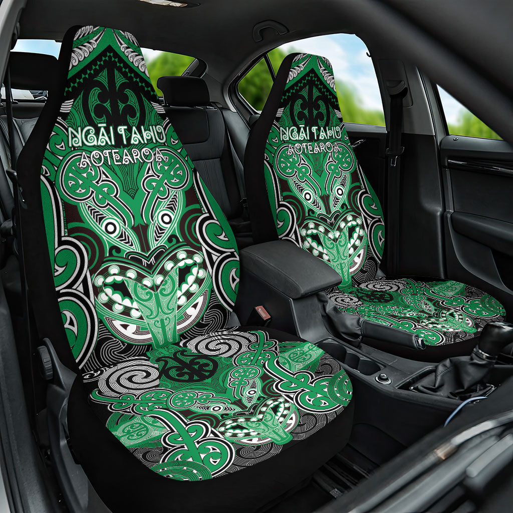 Aotearoa Iwi Ngai Tahu Car Seat Cover Maori Kowhaiwhai Pattern LT19 One Size Green - Polynesian Pride