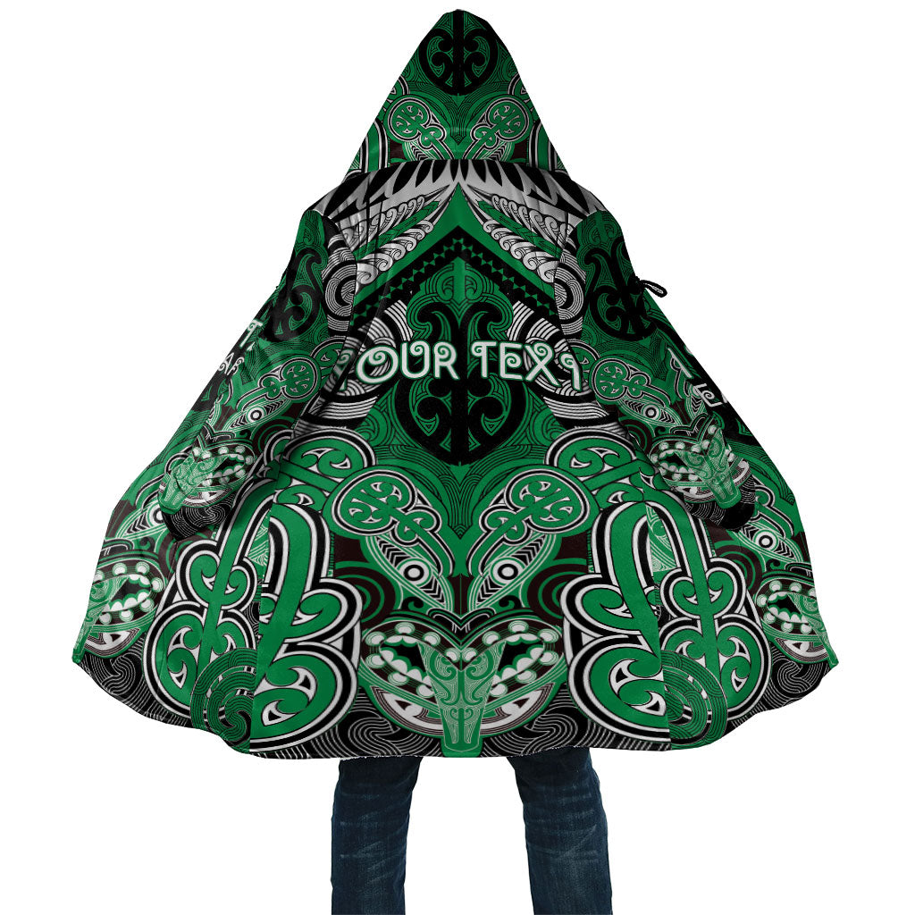 Aotearoa Iwi Ngai Tahu Personalised Cloak Maori Kowhaiwhai Pattern LT19 Unisex Green - Polynesian Pride